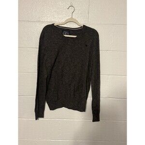 American Eagle V Neck Sweater 100% Cotton Men’s Size Large Dark Gray